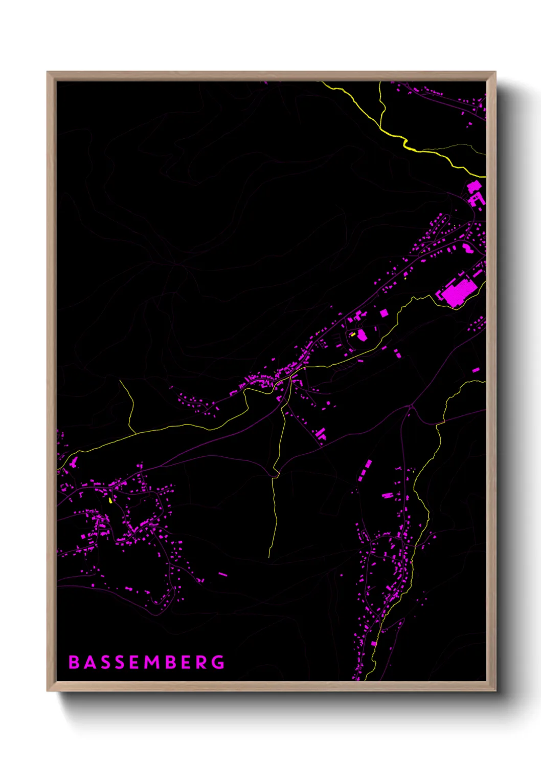 Une affiche de carte sur Bassemberg