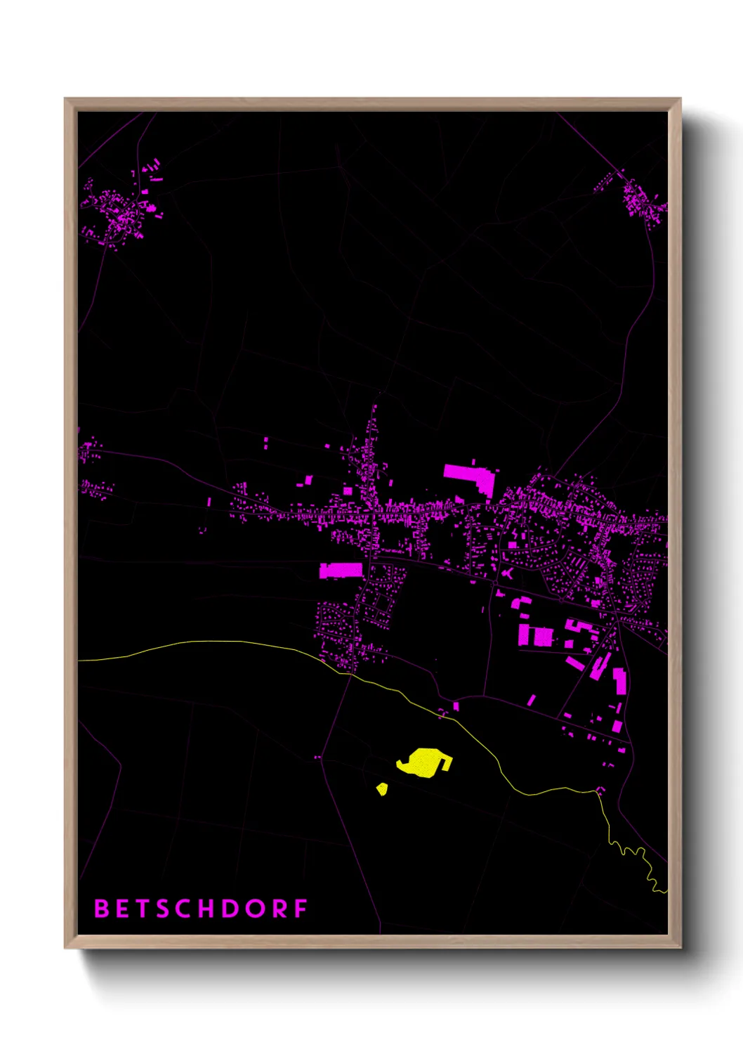 Une affiche de carte sur Betschdorf
