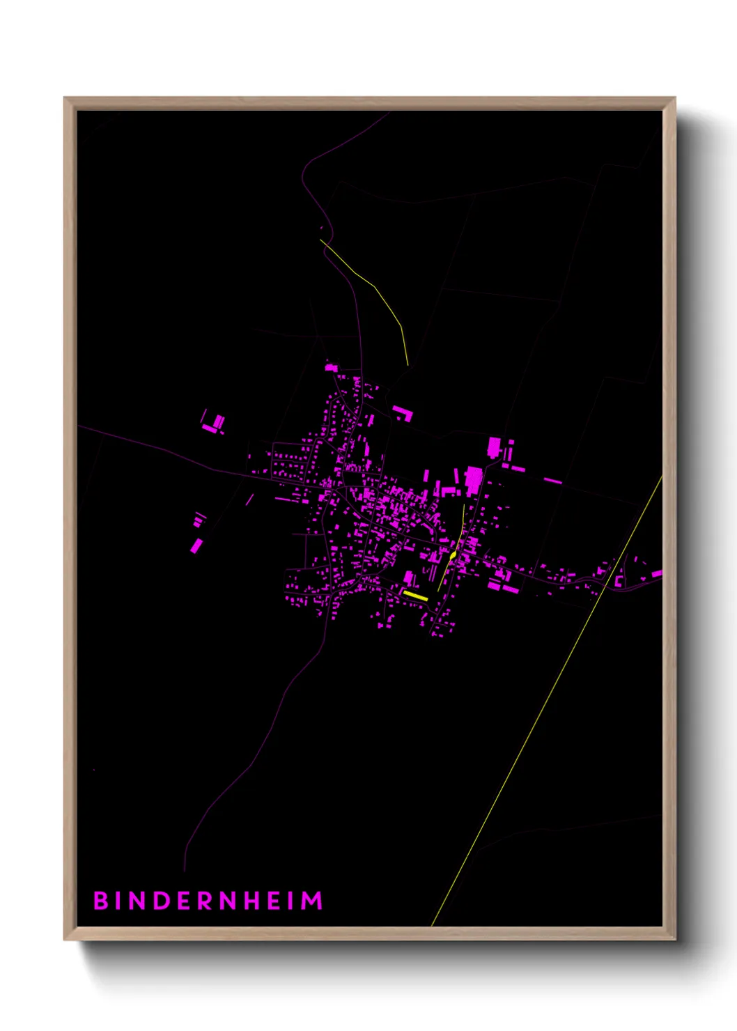 Une affiche de carte sur Bindernheim