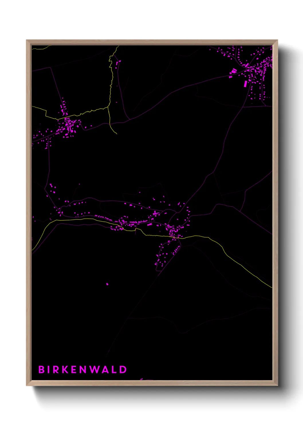 Une affiche de carte sur Birkenwald