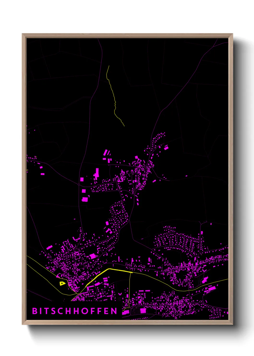 Une affiche de carte sur Bitschhoffen