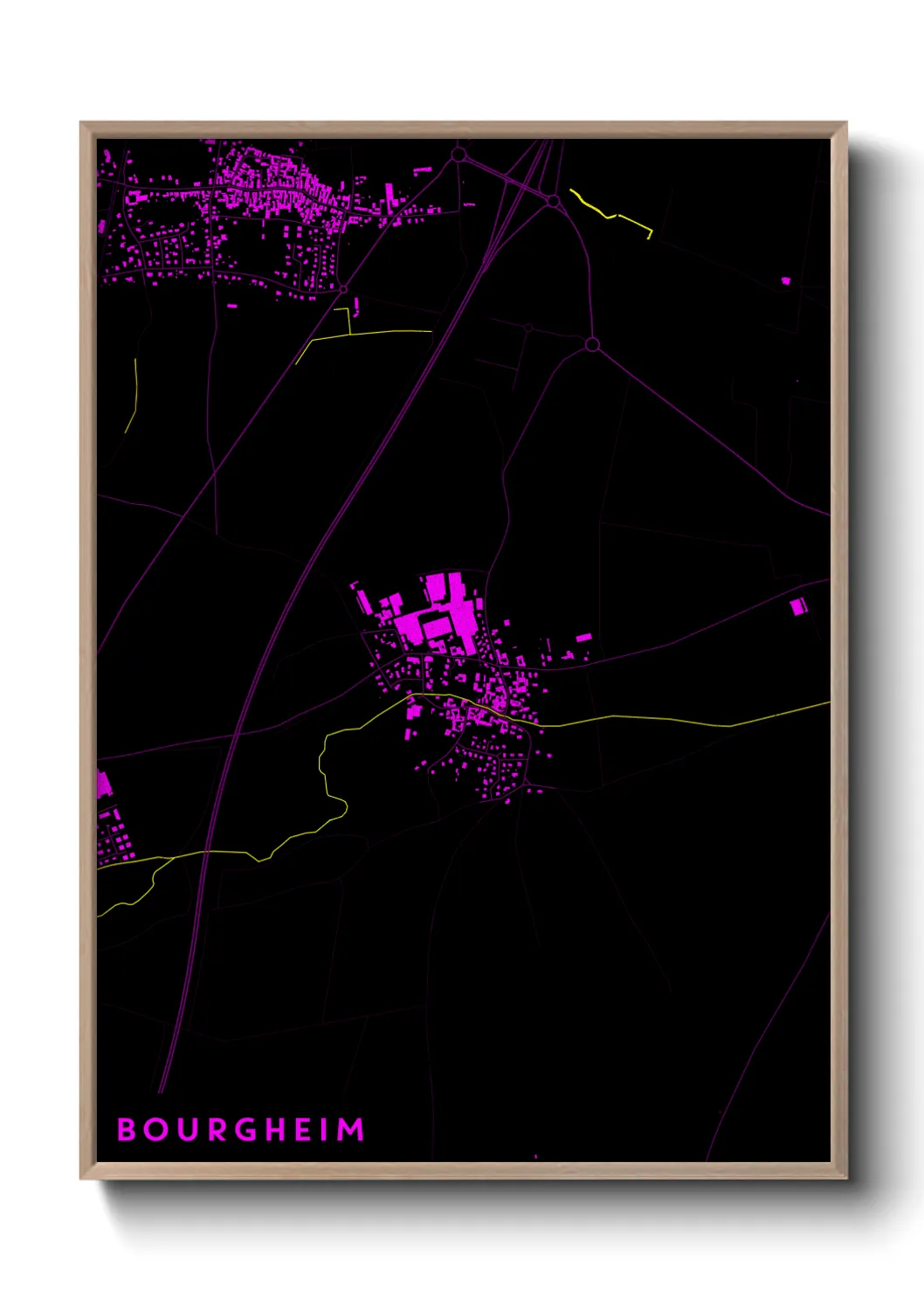 Une affiche de carte sur Bourgheim