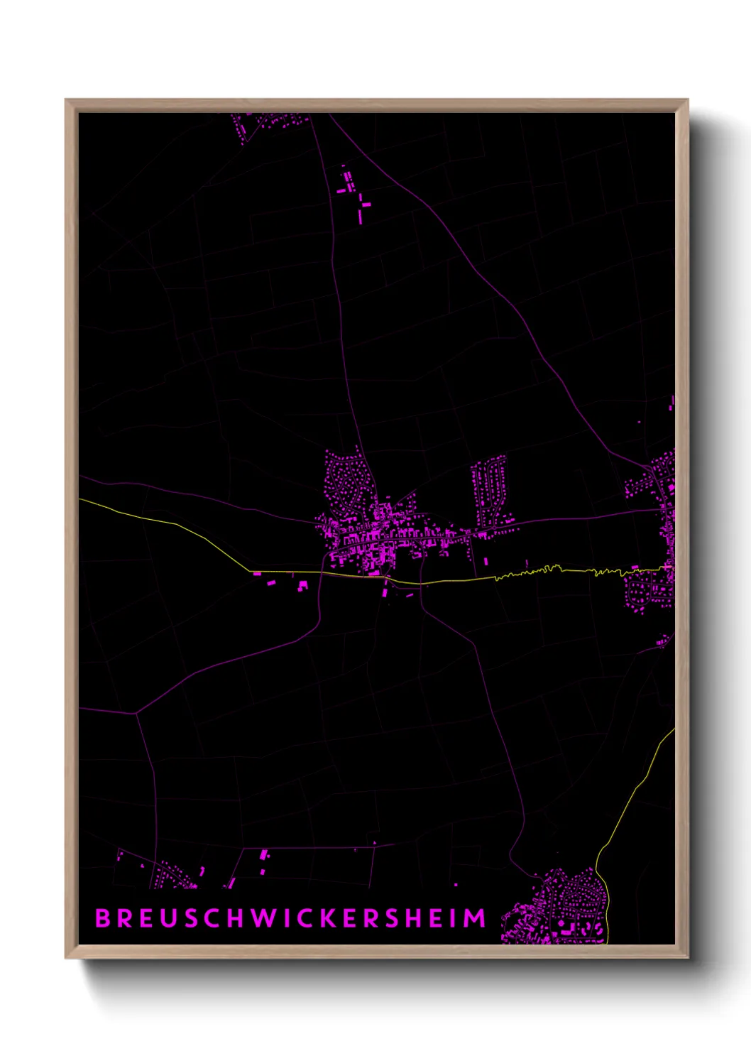 Une affiche de carte sur Breuschwickersheim