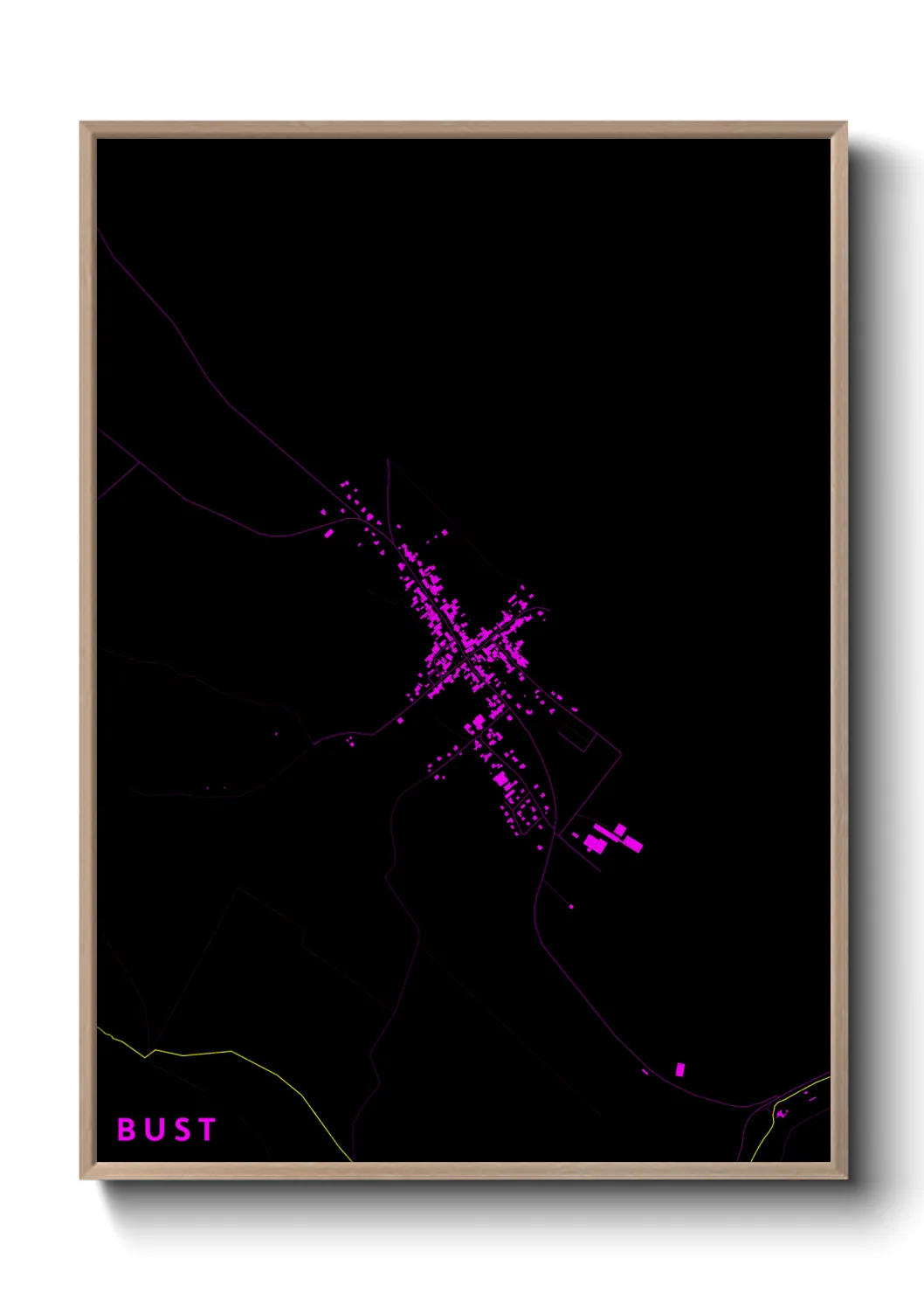 Une affiche de carte sur Bust