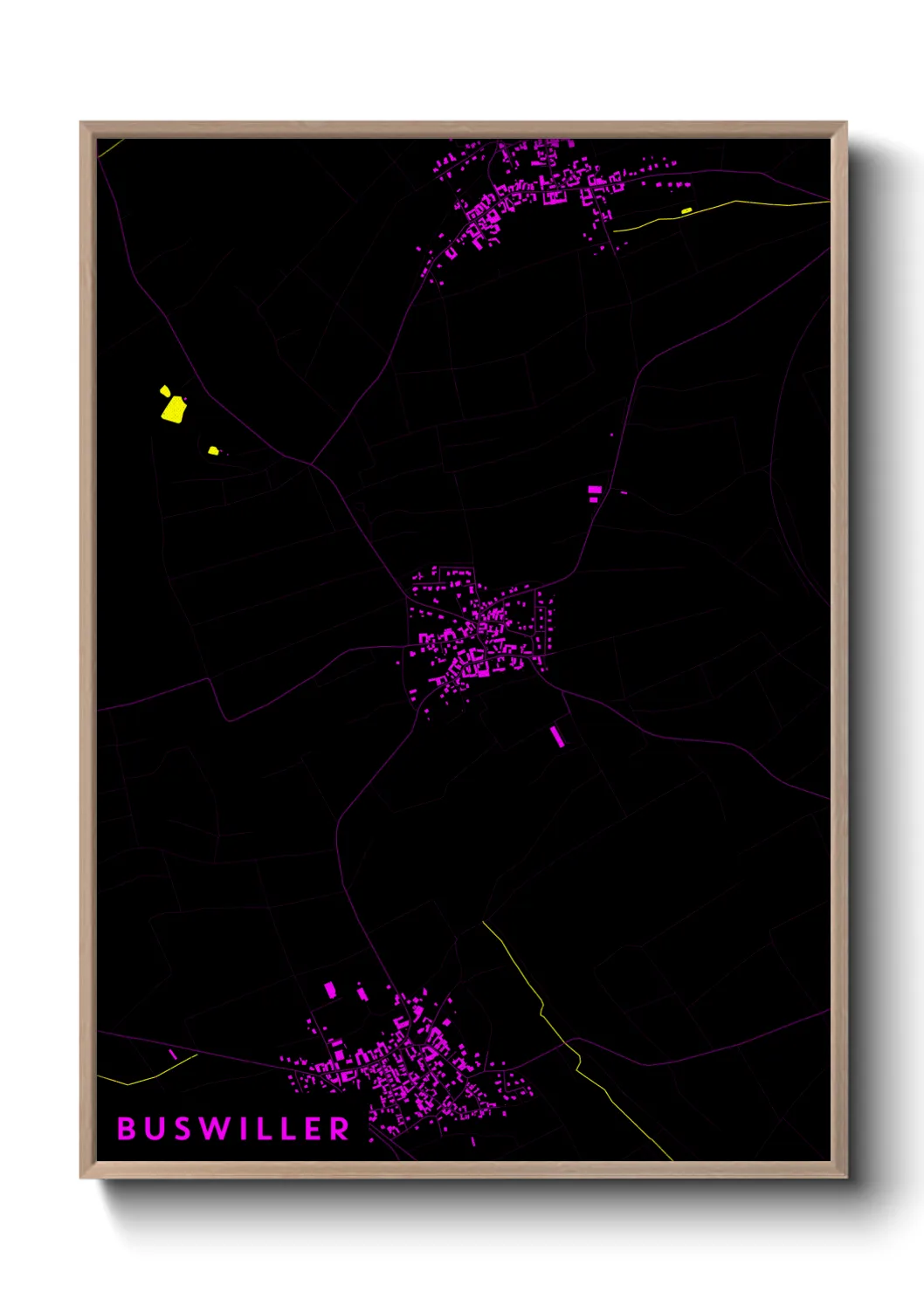 Une affiche de carte sur Buswiller