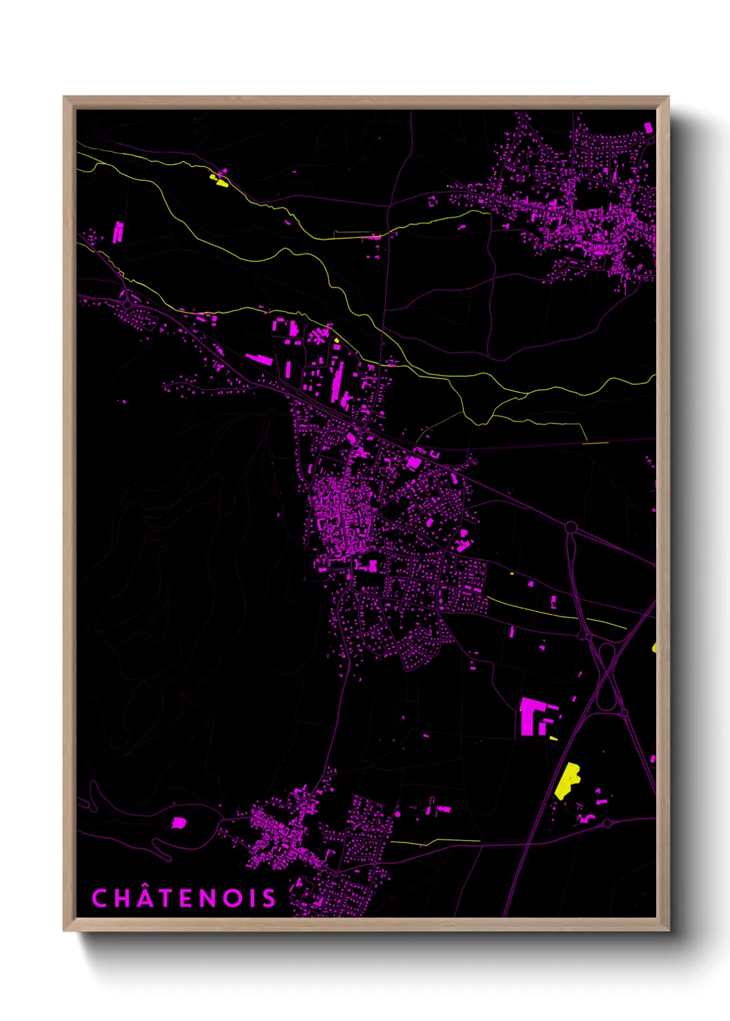 Une affiche de carte sur Châtenois
