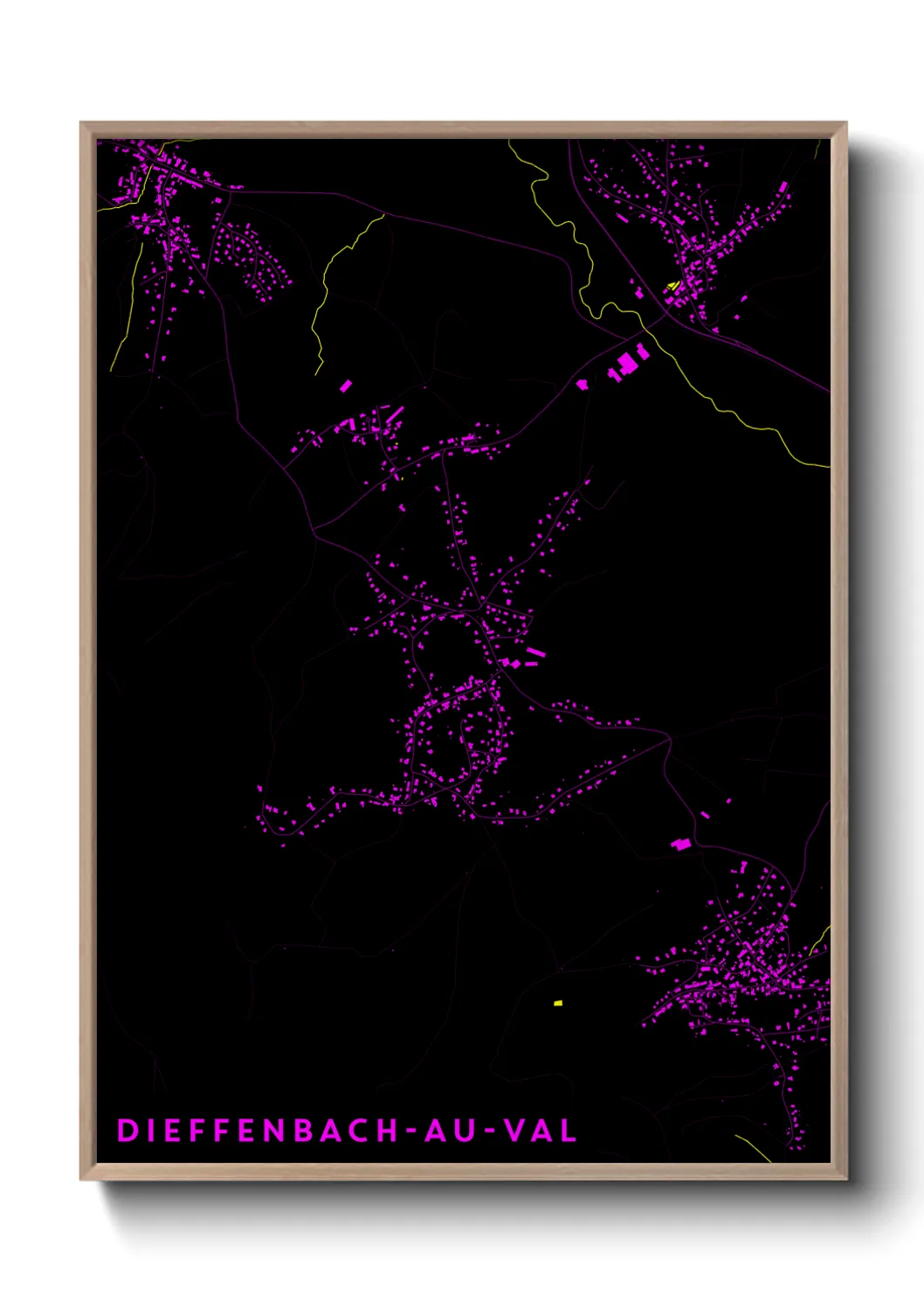 Une affiche de carte sur Dieffenbach-au-Val