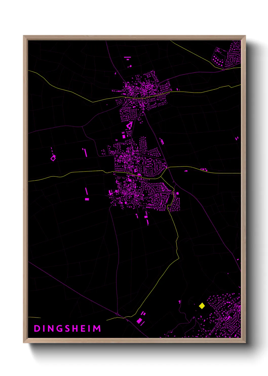 Une affiche de carte sur Dingsheim