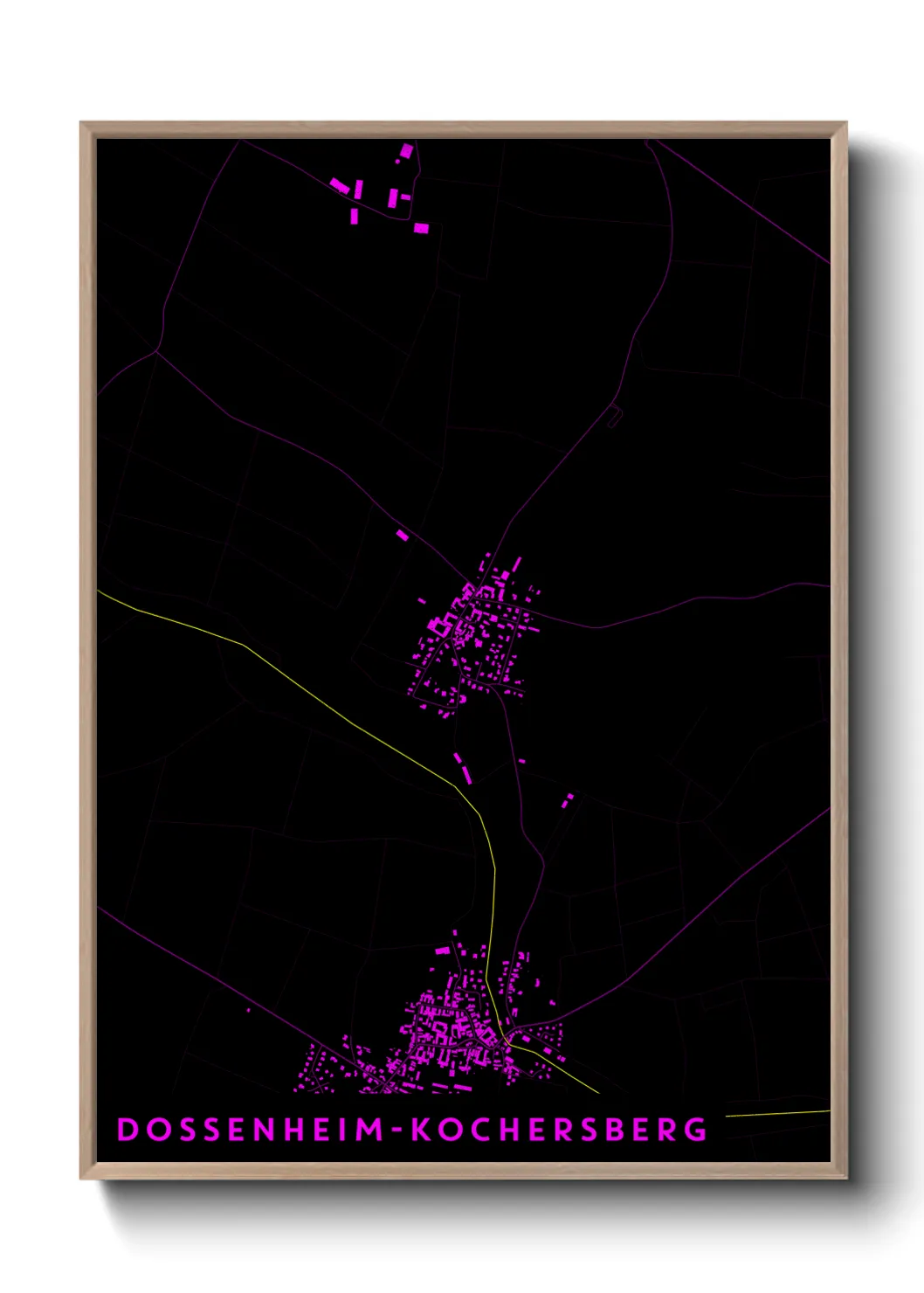 Une affiche de carte sur Dossenheim-Kochersberg