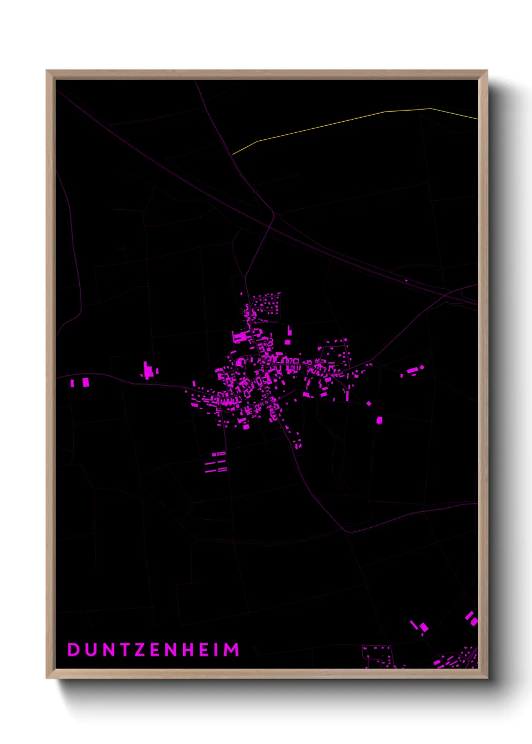 Une affiche de carte sur Duntzenheim