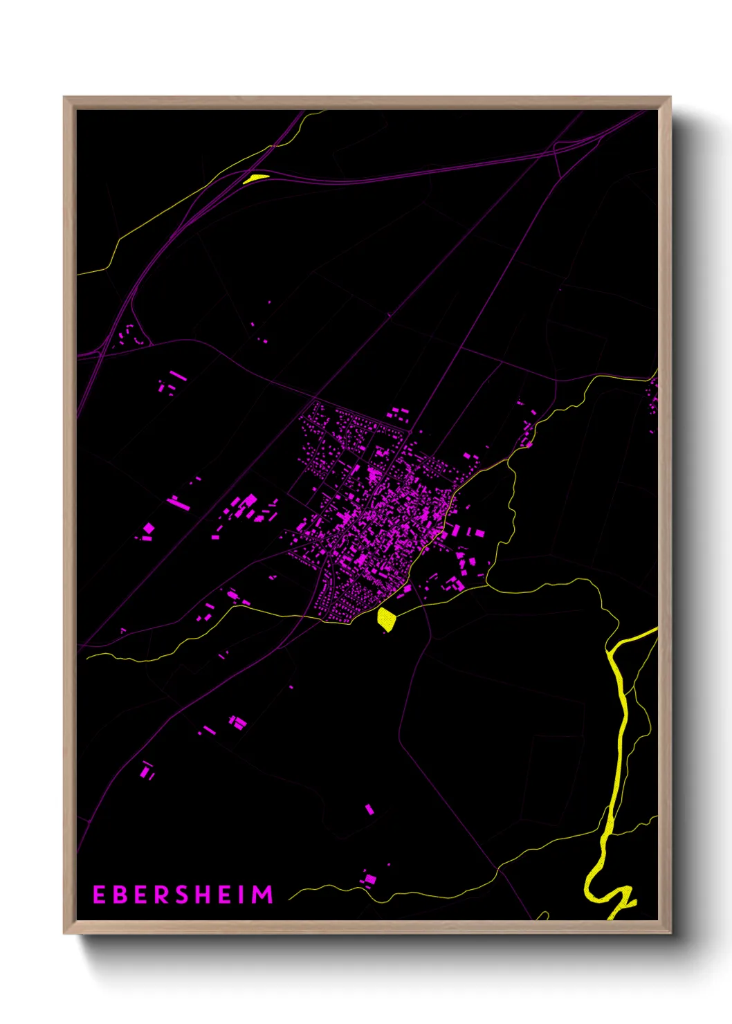 Une affiche de carte sur Ebersheim