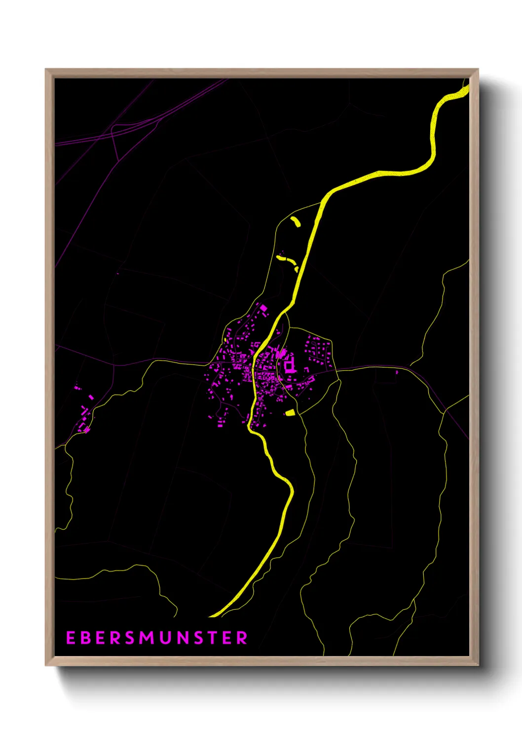 Une affiche de carte sur Ebersmunster