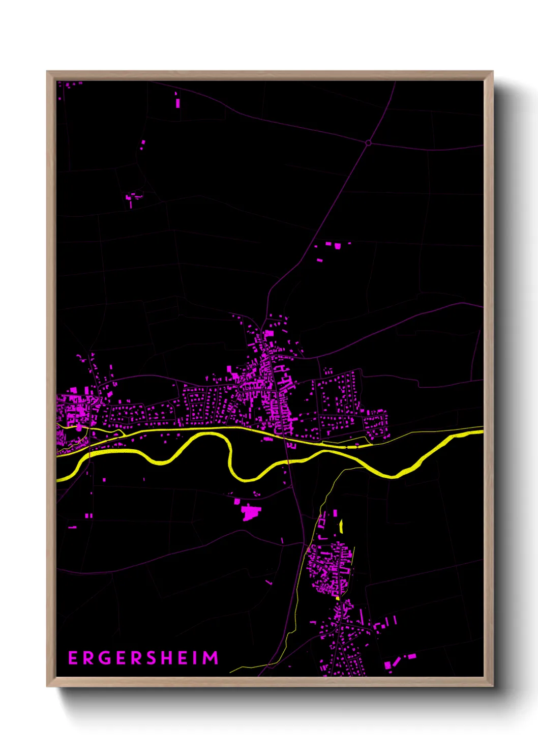 Une affiche de carte sur Ergersheim