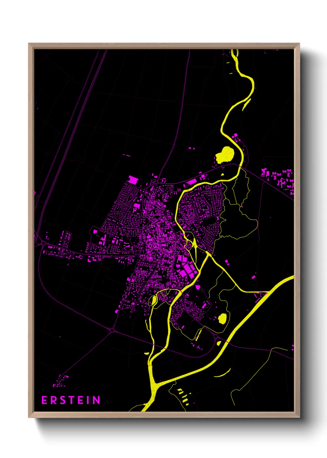 Une affiche de carte sur Erstein