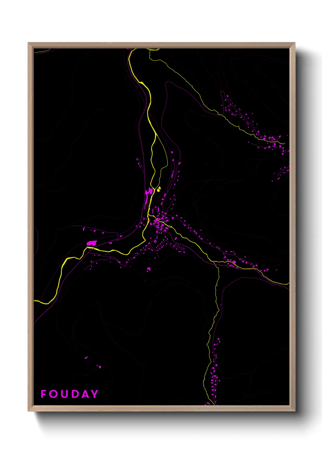 Une affiche de carte sur Fouday