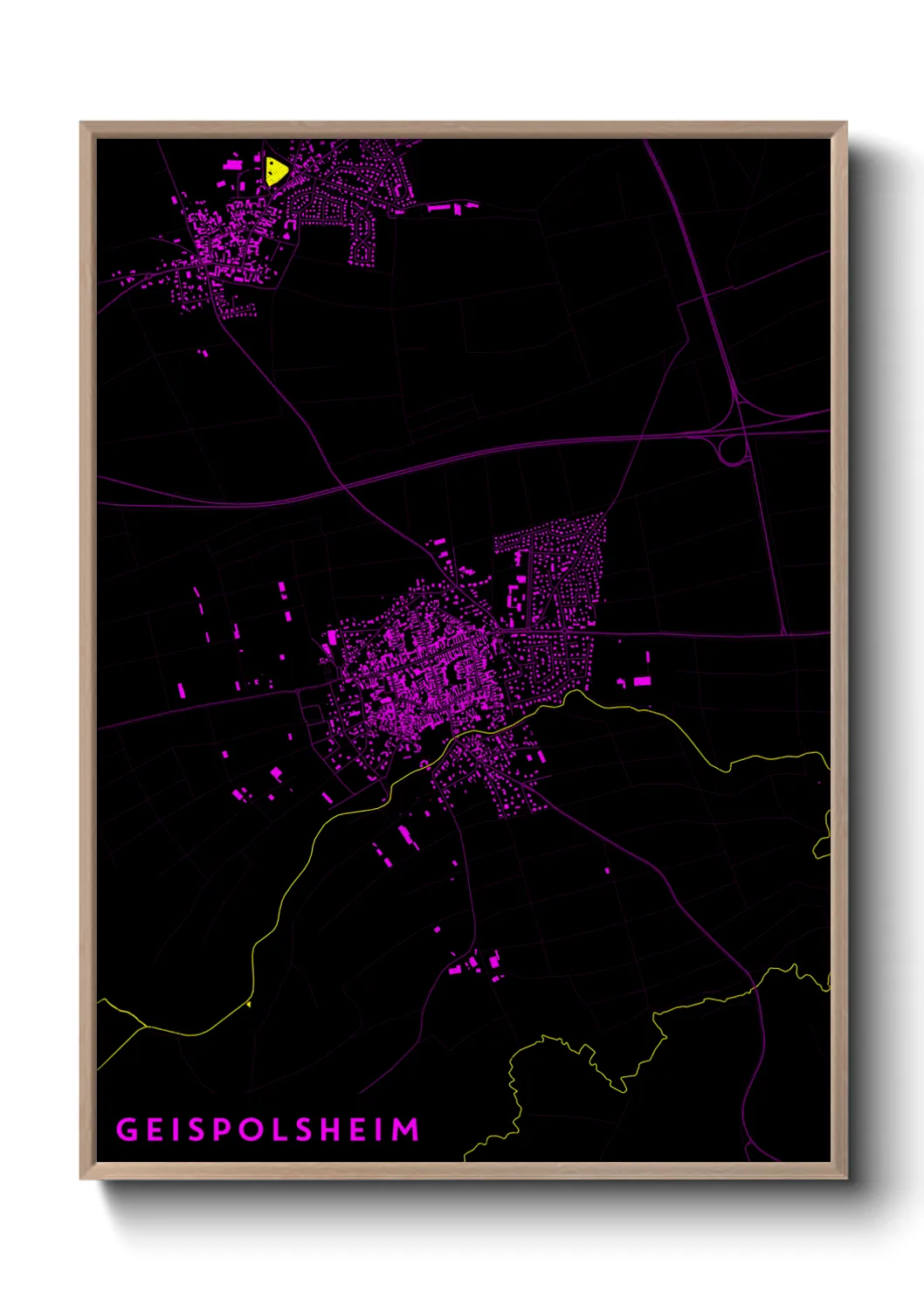 Une affiche de carte sur Geispolsheim
