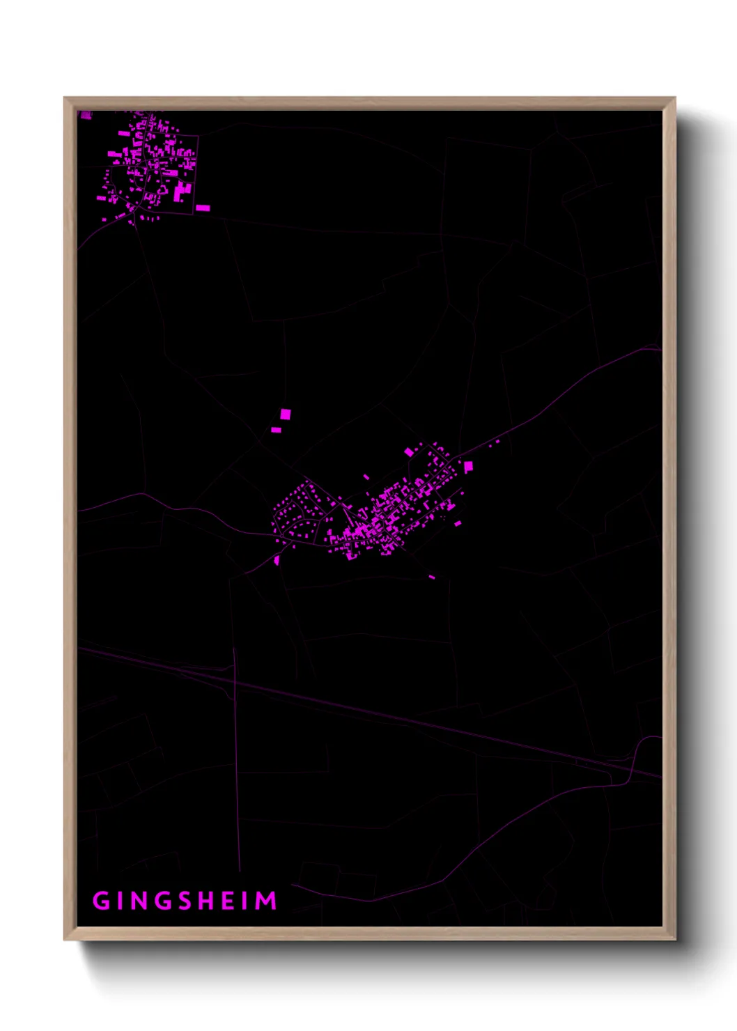 Une affiche de carte sur Gingsheim