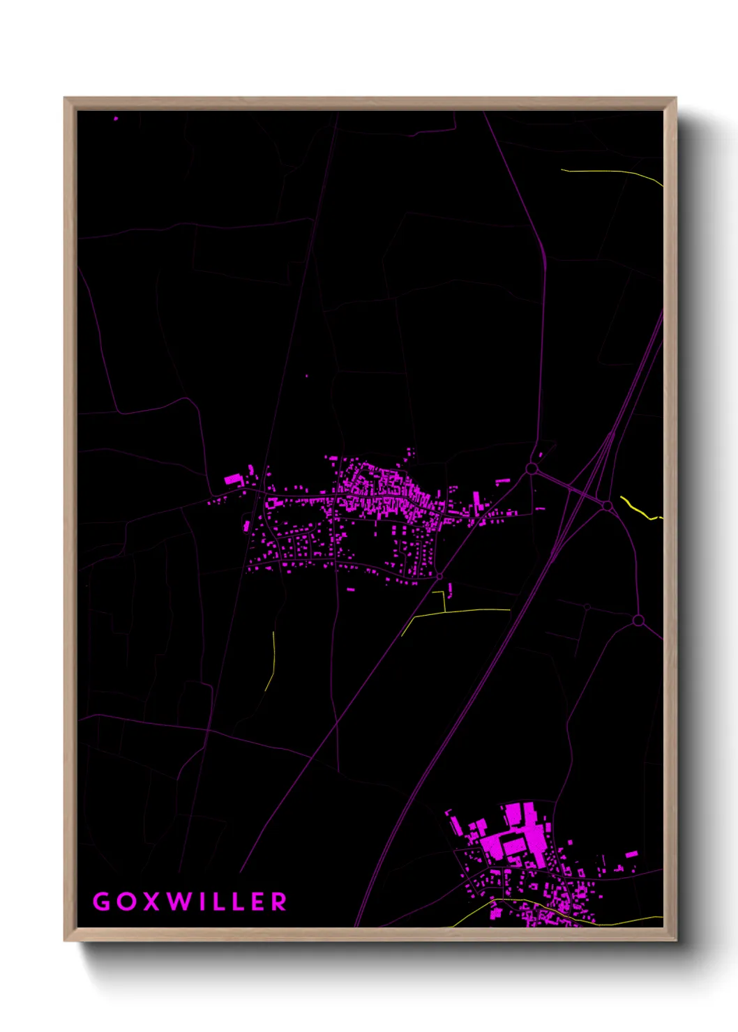 Une affiche de carte sur Goxwiller