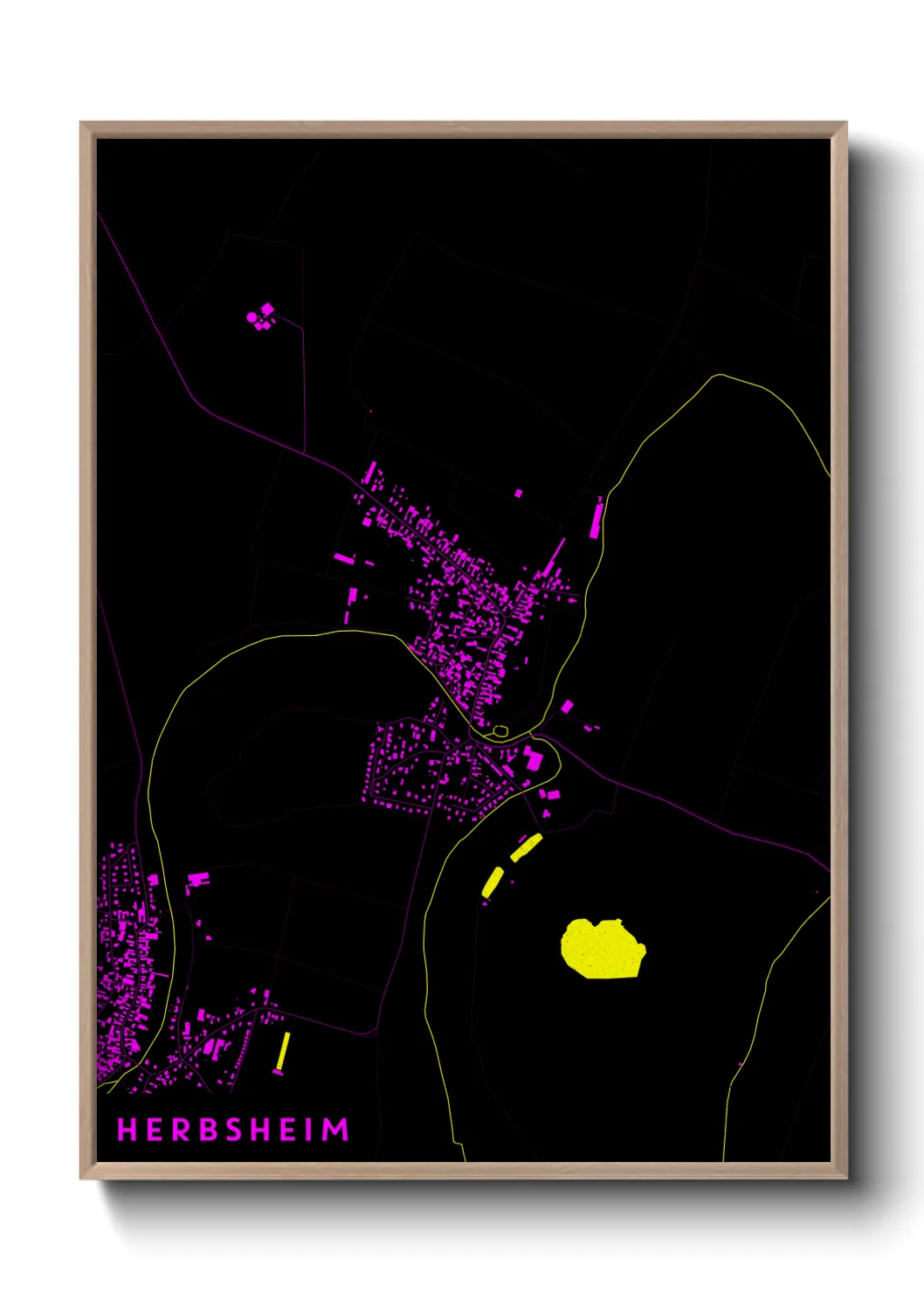 Une affiche de carte sur Herbsheim