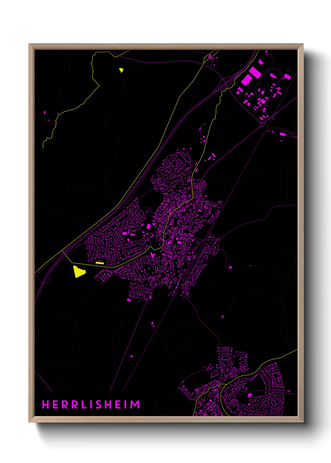 Une affiche de carte sur Herrlisheim