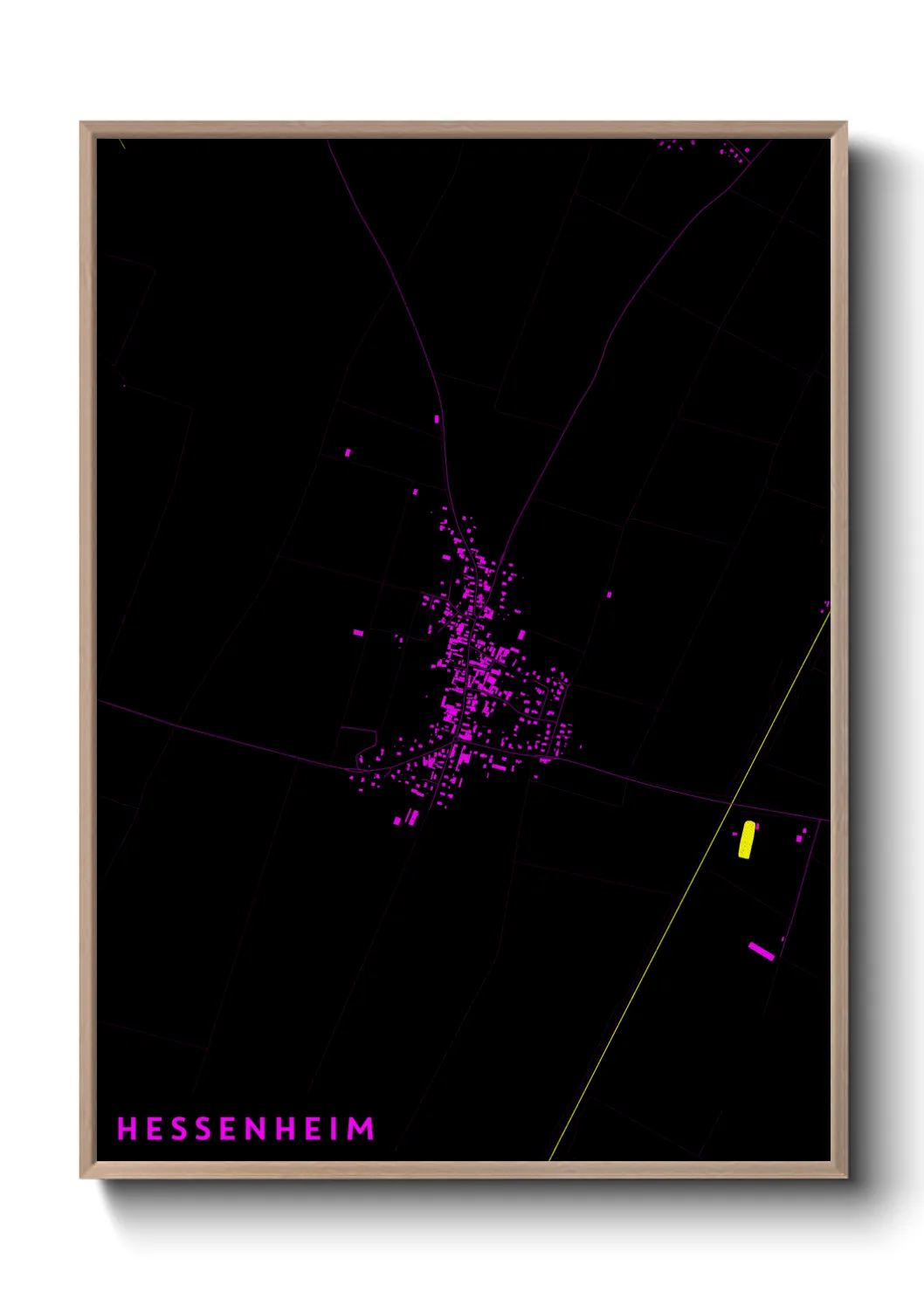 Une affiche de carte sur Hessenheim