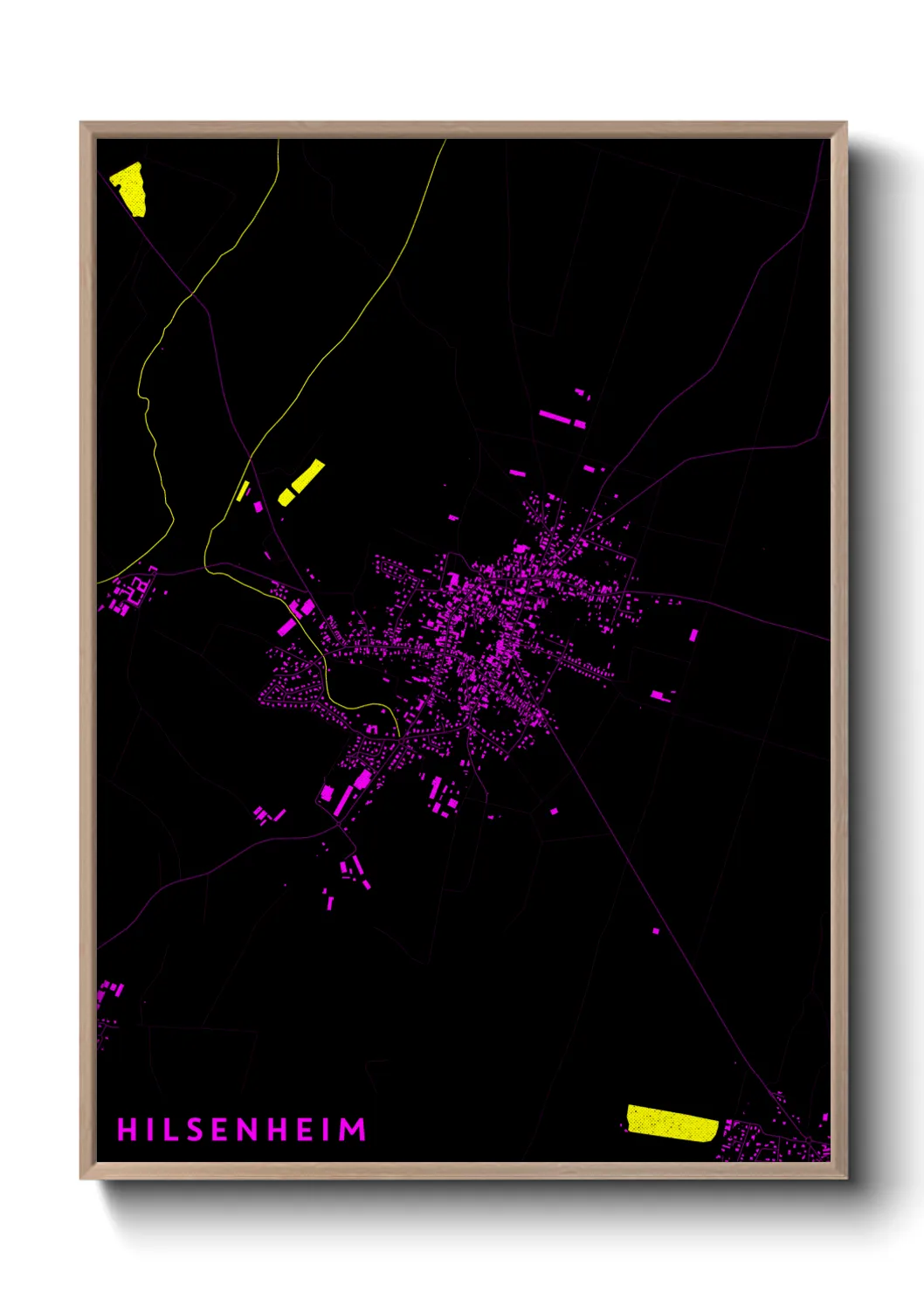 Une affiche de carte sur Hilsenheim