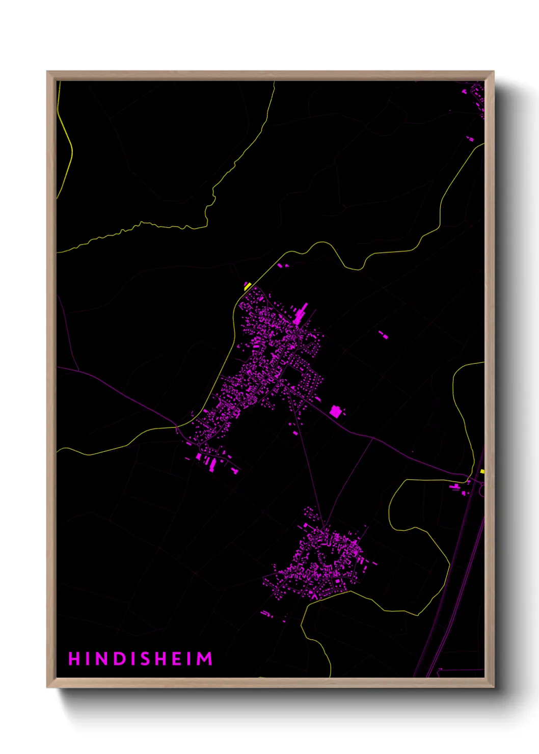 Une affiche de carte sur Hindisheim
