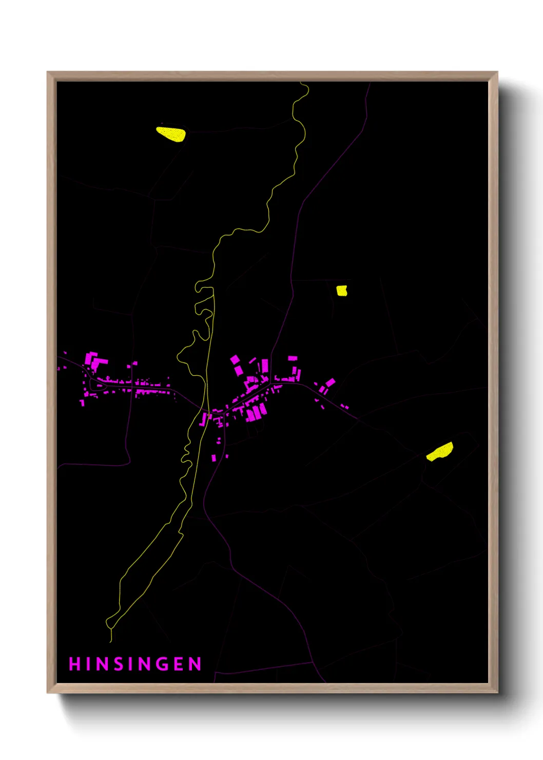 Une affiche de carte sur Hinsingen