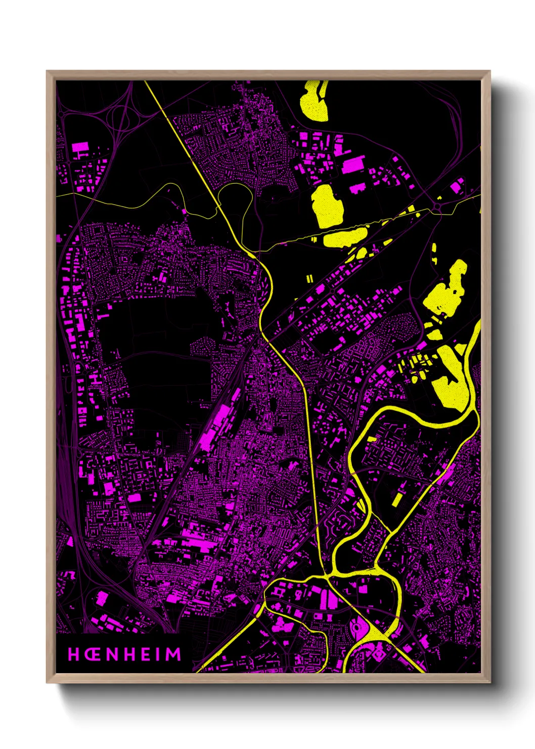 Une affiche de carte sur Hœnheim