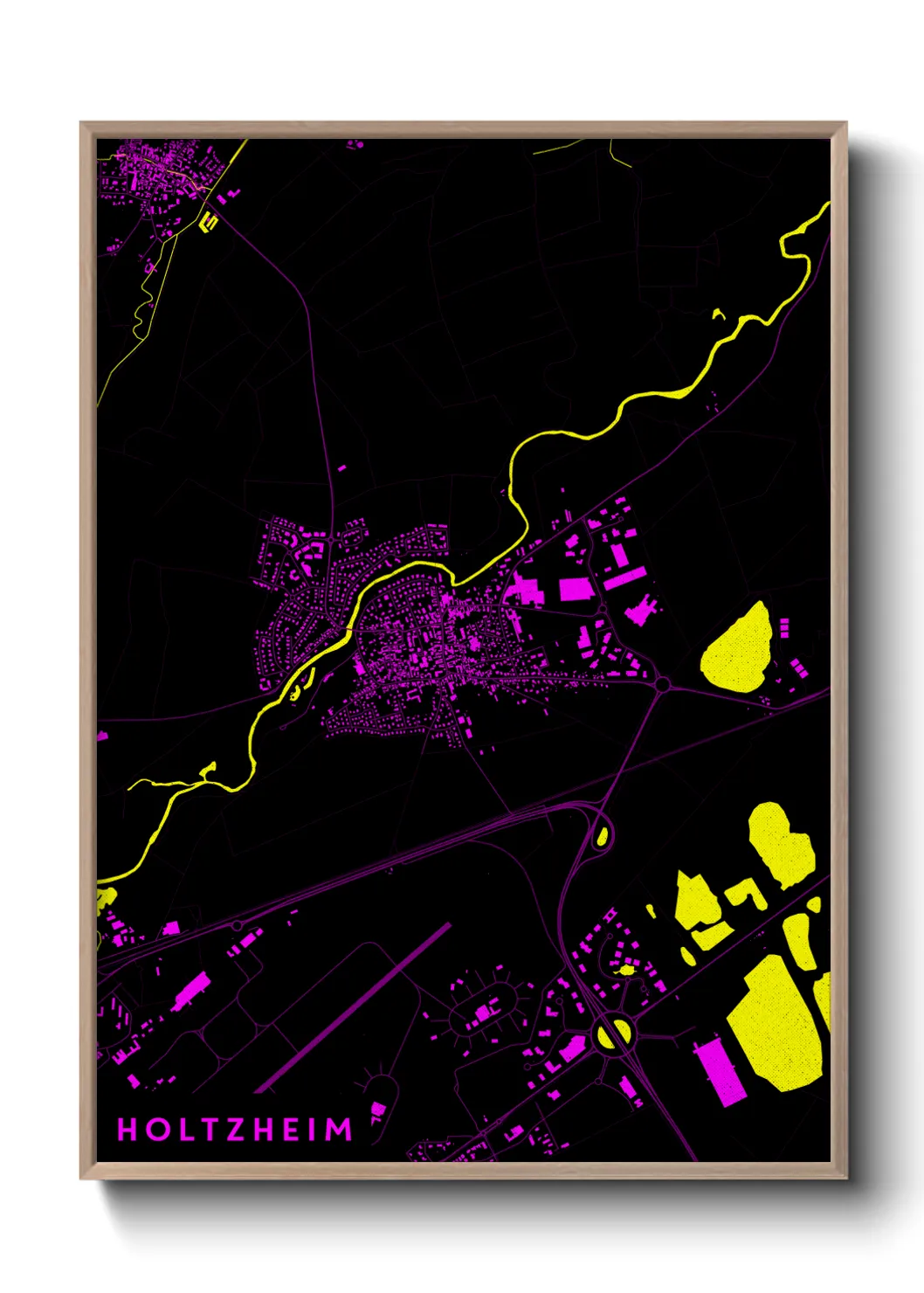 Une affiche de carte sur Holtzheim