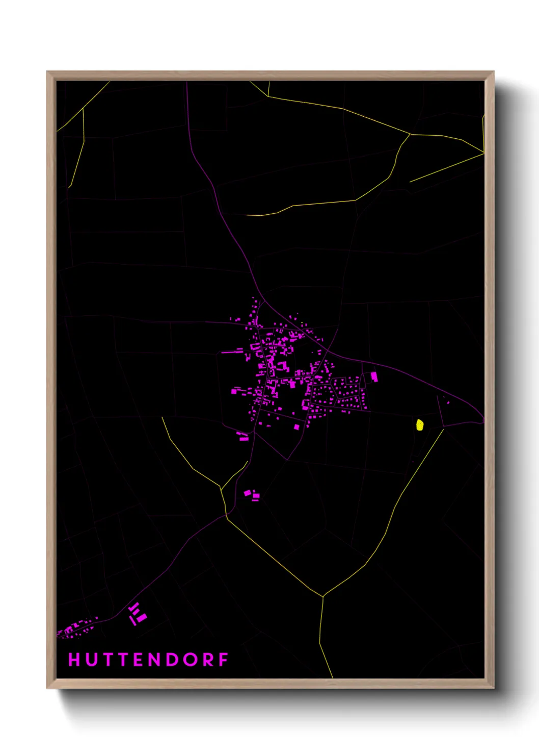 Une affiche de carte sur Huttendorf