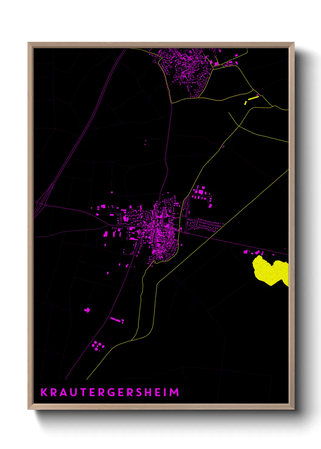Une affiche de carte sur Krautergersheim