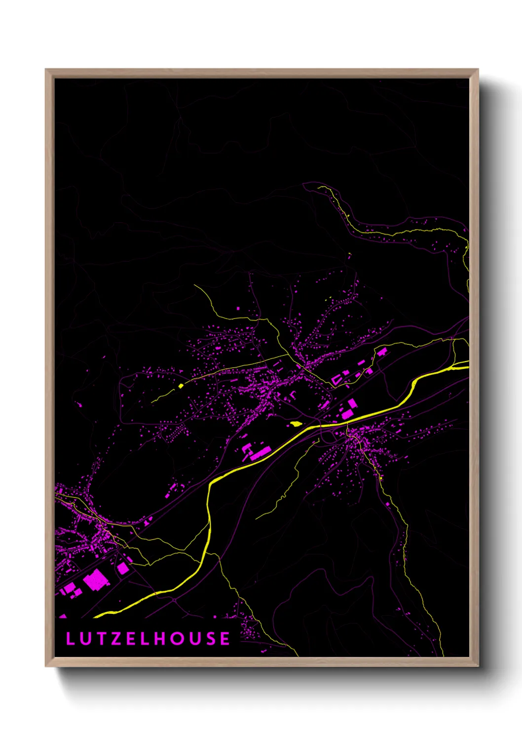 Une affiche de carte sur Lutzelhouse