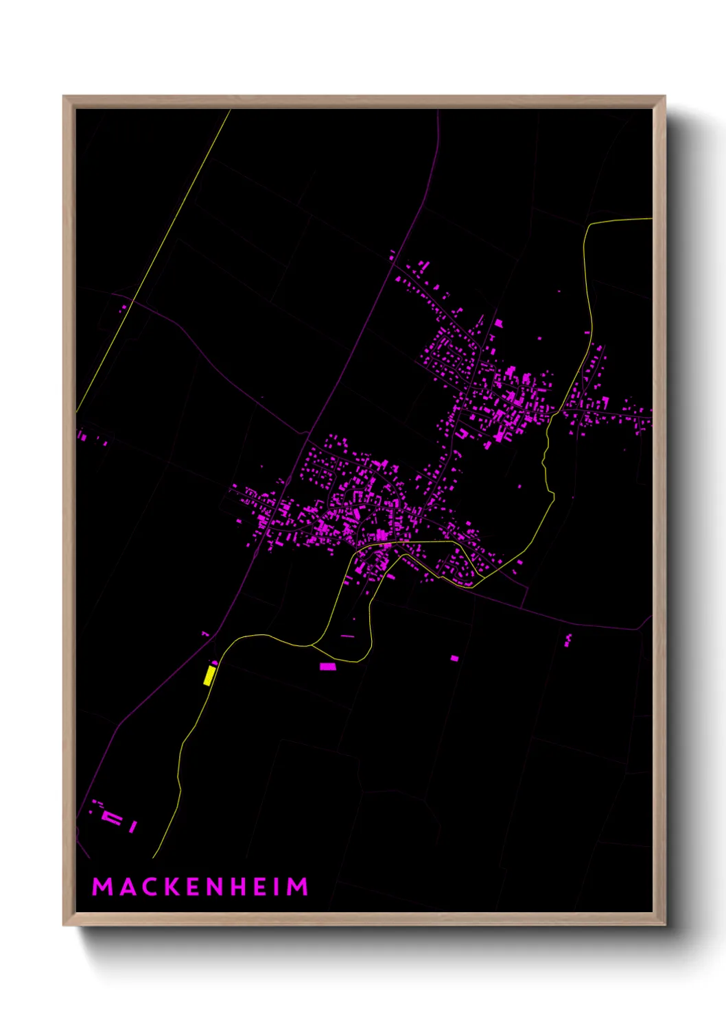 Une affiche de carte sur Mackenheim