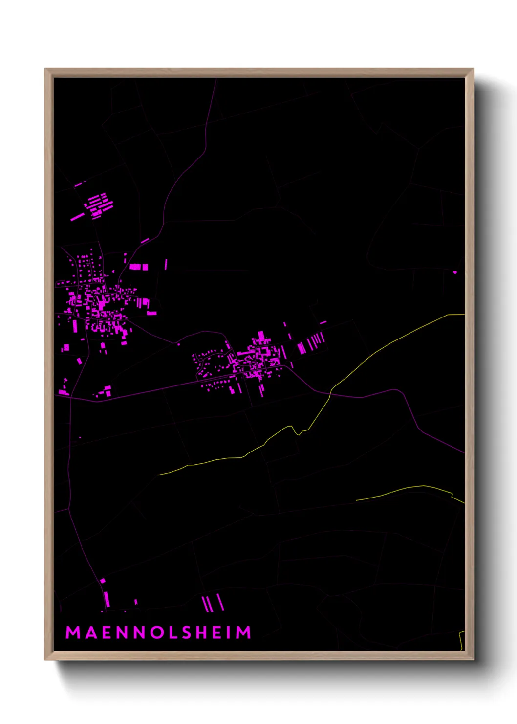 Une affiche de carte sur Maennolsheim