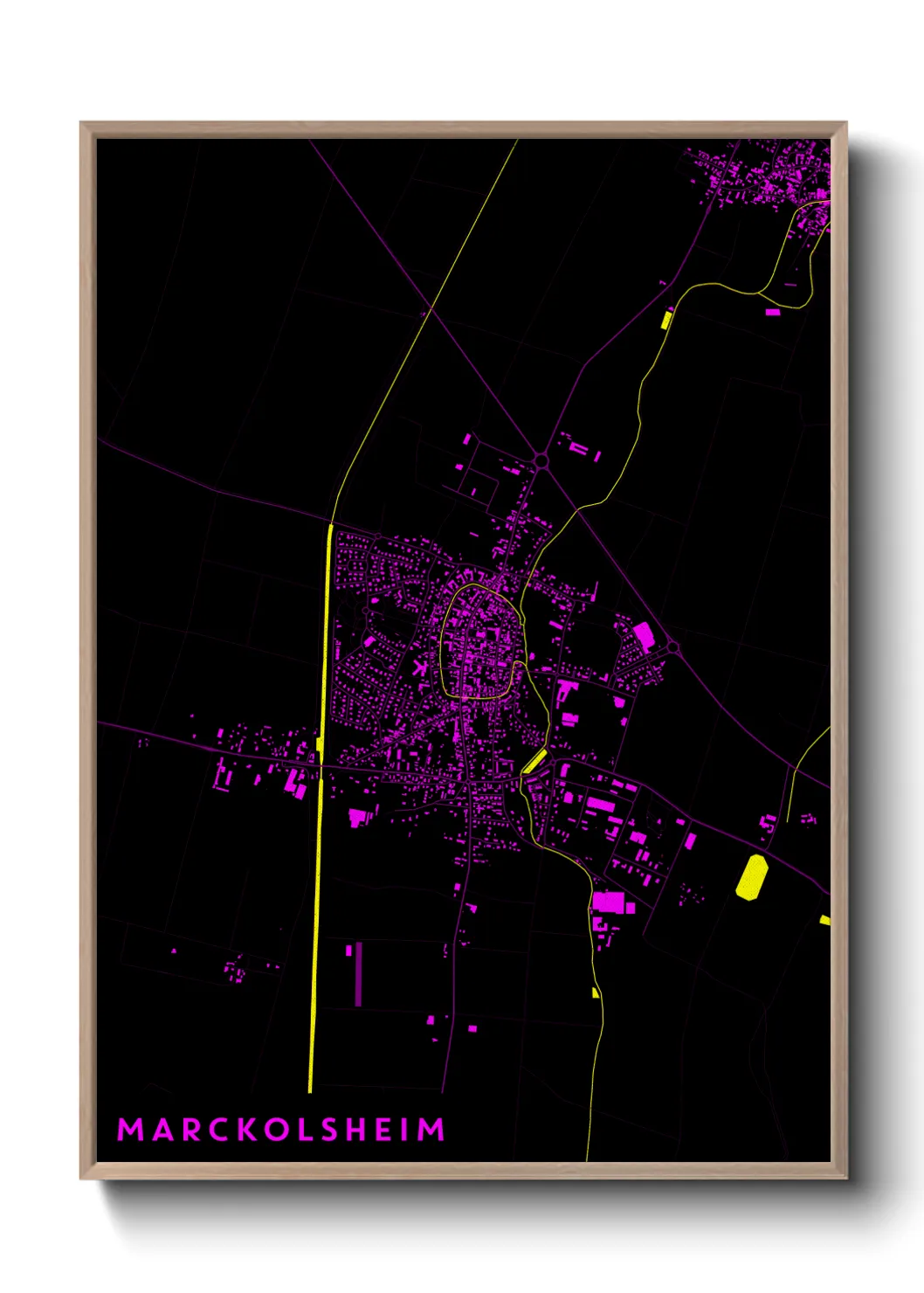 Une affiche de carte sur Marckolsheim