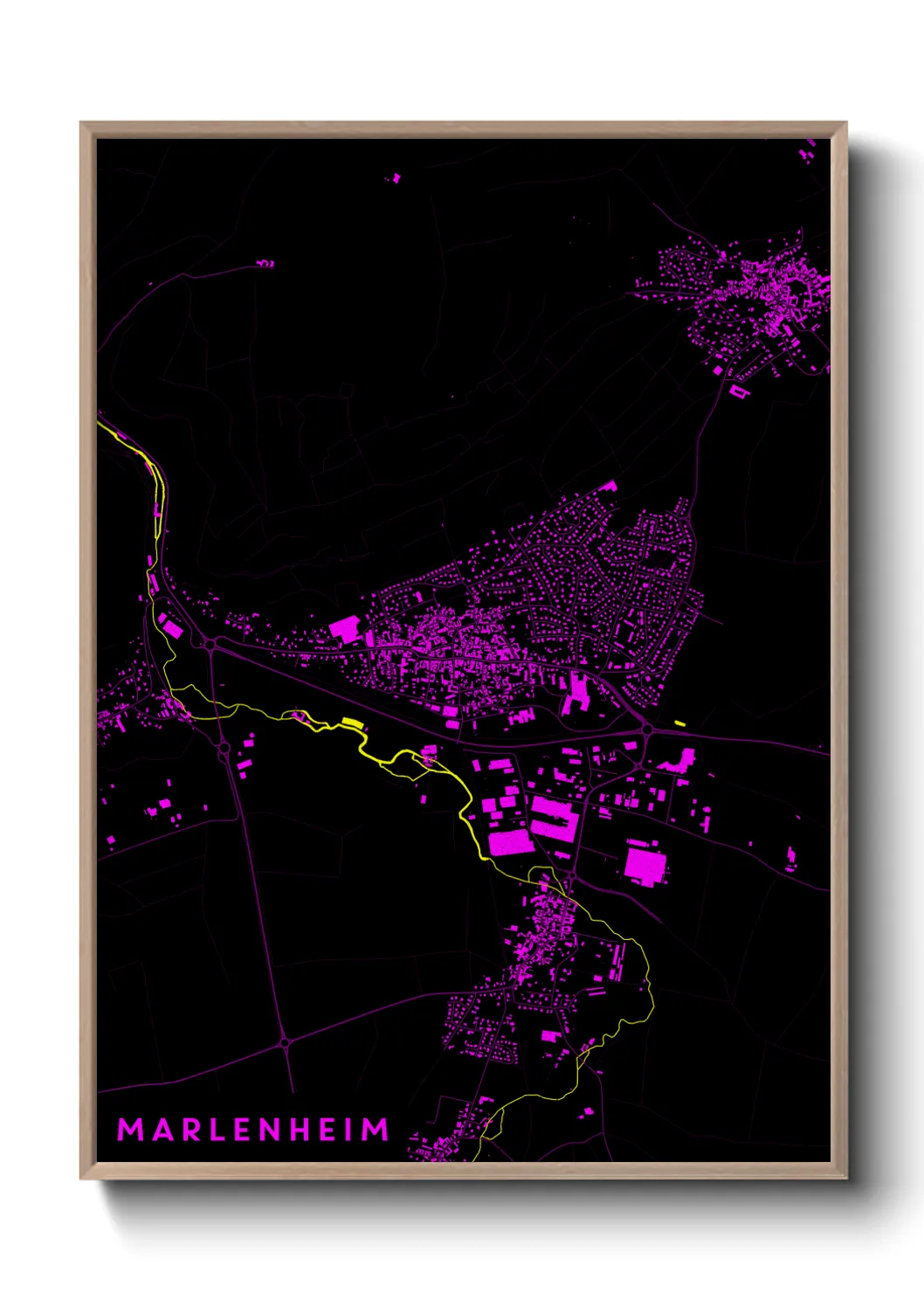 Une affiche de carte sur Marlenheim