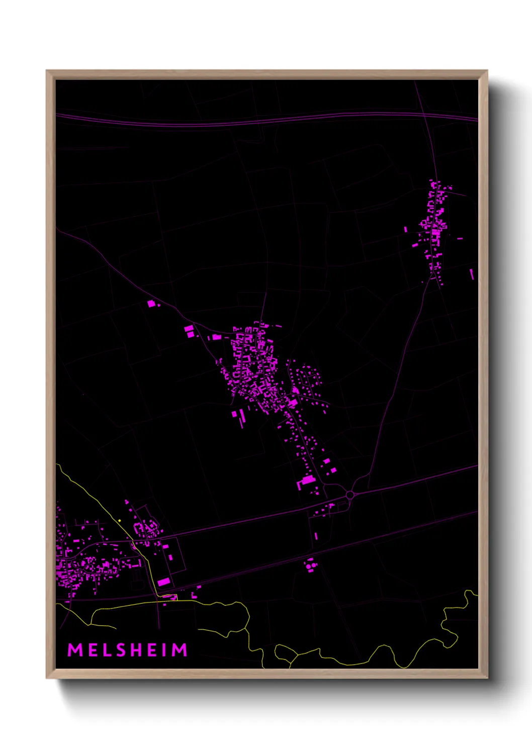 Une affiche de carte sur Melsheim