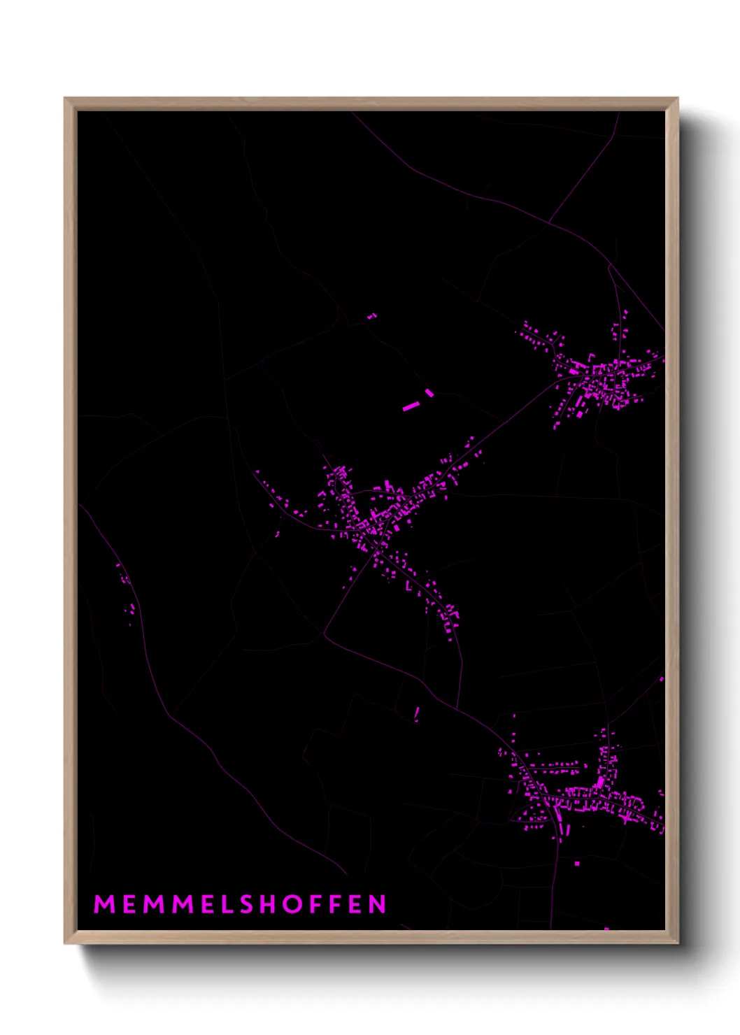 Une affiche de carte sur Memmelshoffen