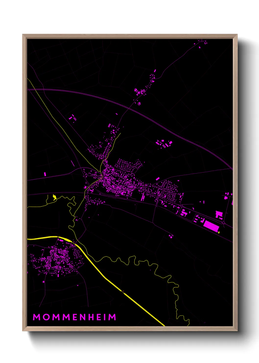 Une affiche de carte sur Mommenheim
