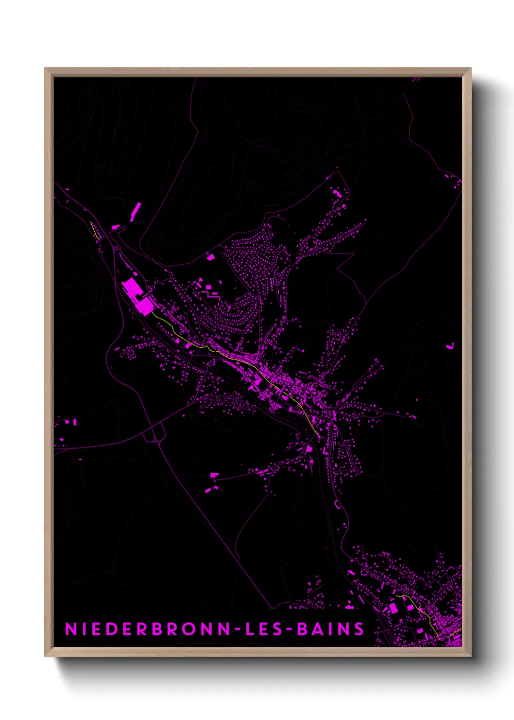Une affiche de carte sur Niederbronn-les-Bains