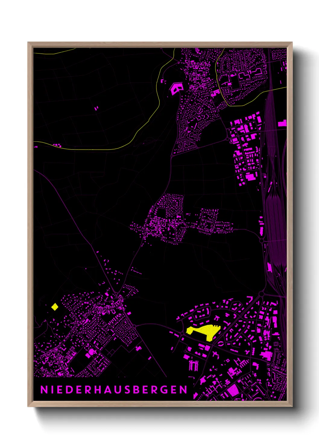 Une affiche de carte sur Niederhausbergen