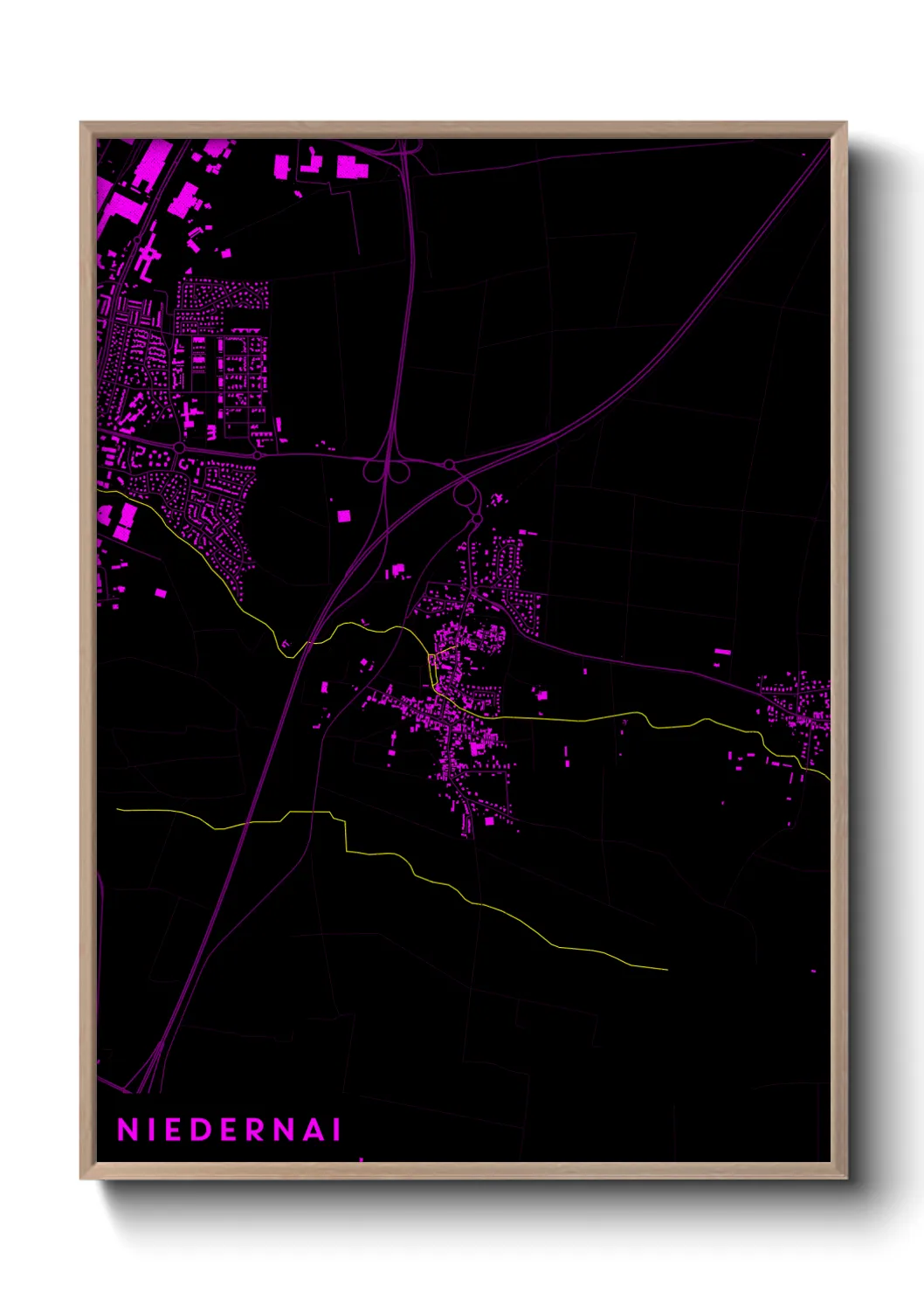 Une affiche de carte sur Niedernai