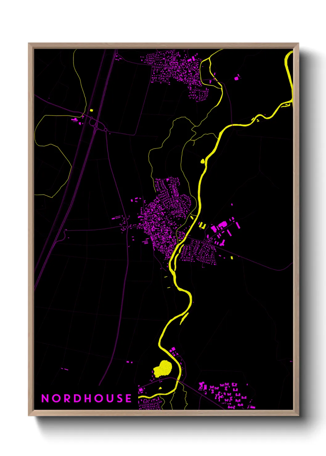 Une affiche de carte sur Nordhouse