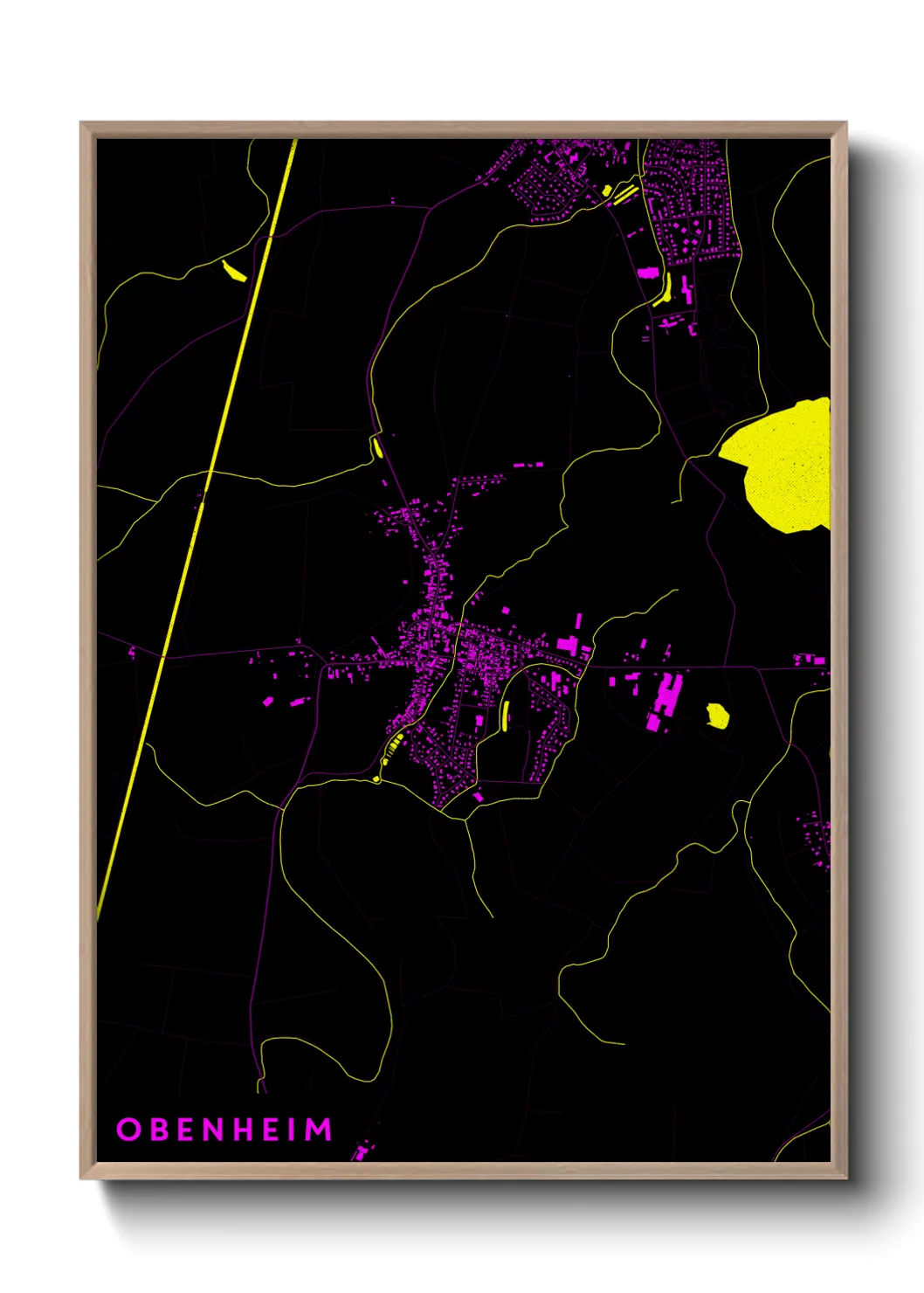 Une affiche de carte sur Obenheim