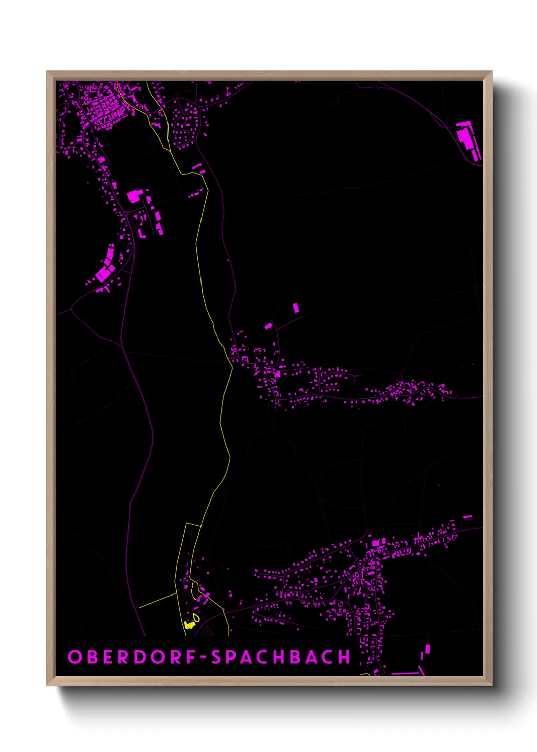 Une affiche de carte sur Oberdorf-Spachbach