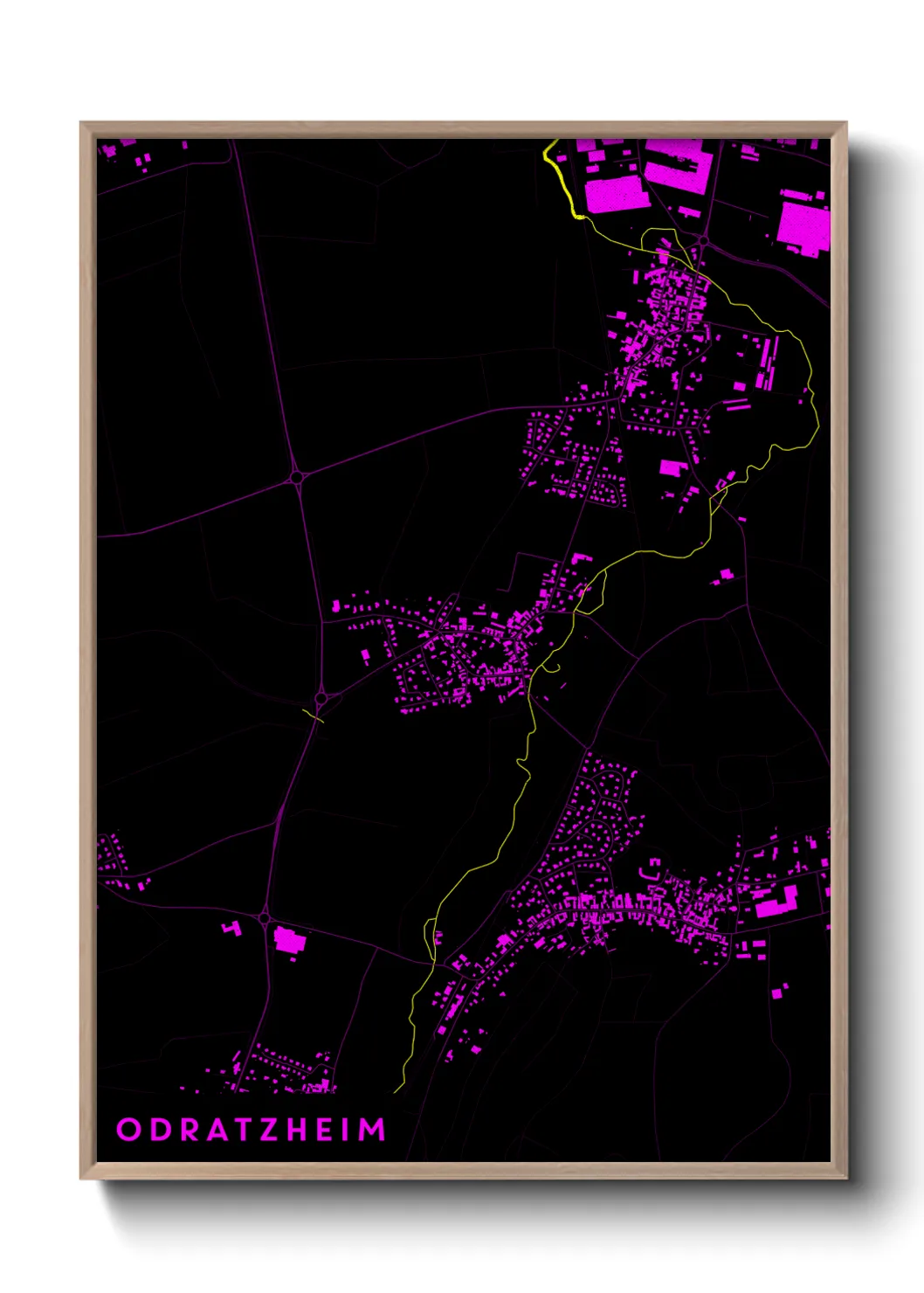 Une affiche de carte sur Odratzheim