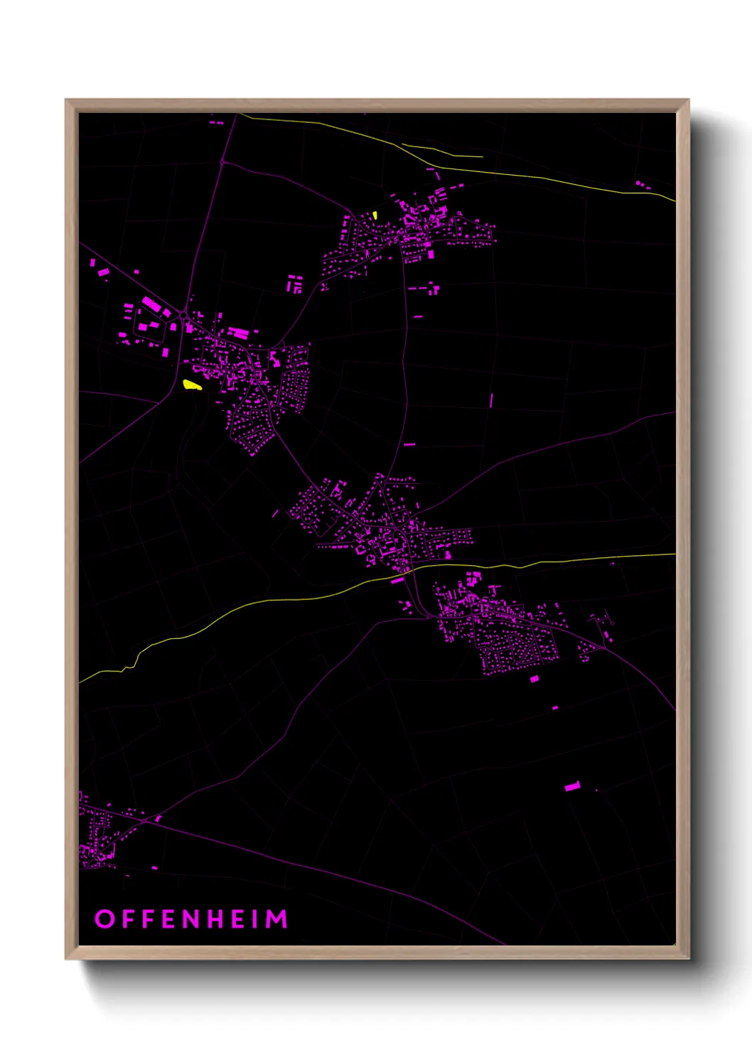 Une affiche de carte sur Offenheim