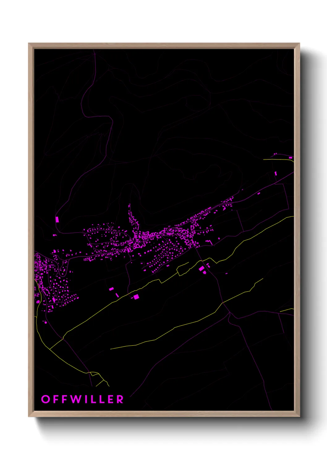 Une affiche de carte sur Offwiller