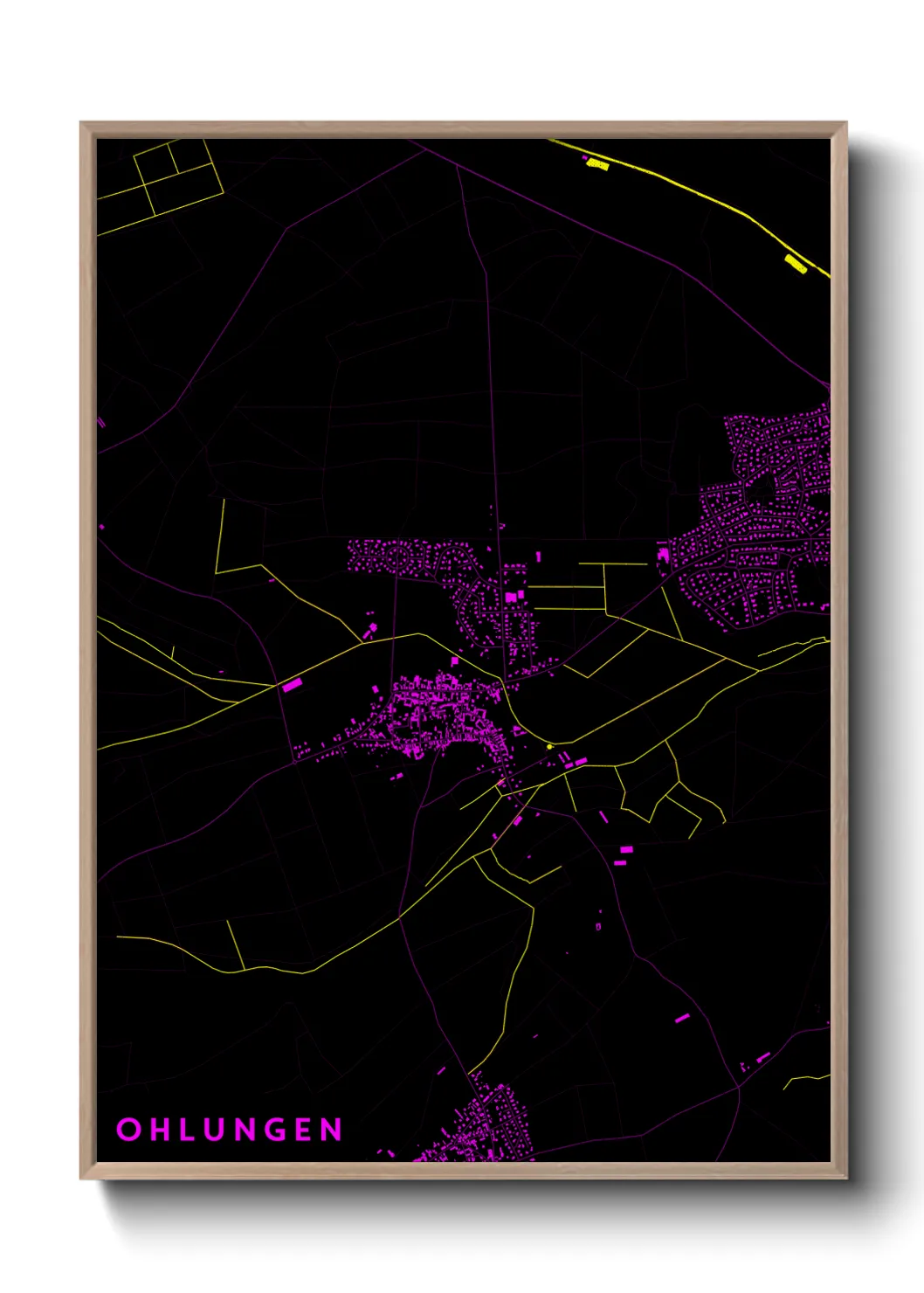 Une affiche de carte sur Ohlungen